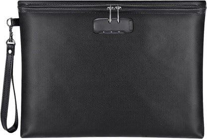 Fireproof Document Bag with Lock,Waterproof Money Pouch,14.3"x10.2"