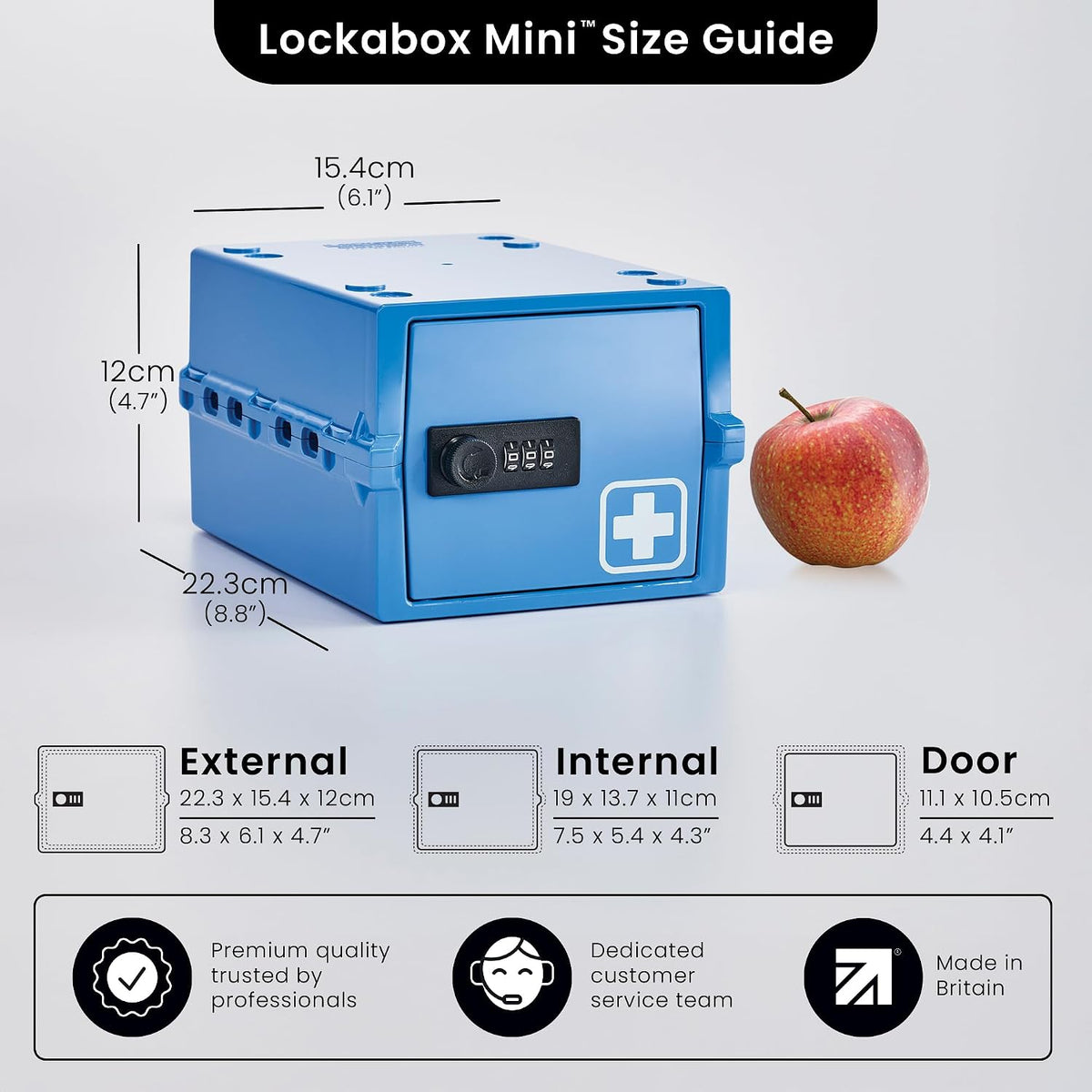 Lockabox Mini™ | Small Lock Box with Combination Lock (Half Letter Sized) | Mini Lockable Box for Small Medicines, Snacks & Mobile Phones | External Size 8.8 x 6.1 x 4.7 Inches (Crystal)