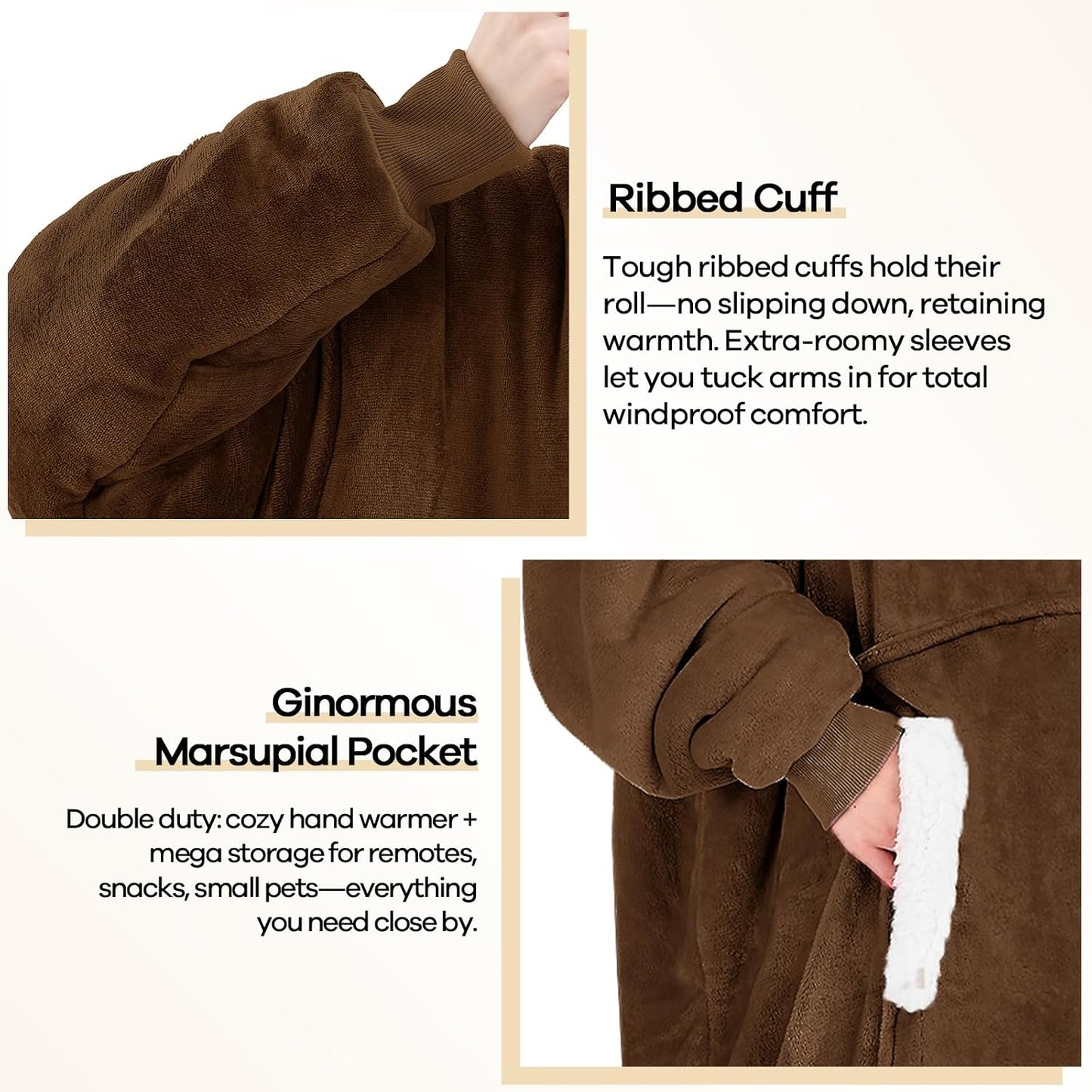 yescool Wearable Blanket Hoodie as Christmas Birthday Gifts for Women Mom - Colors B