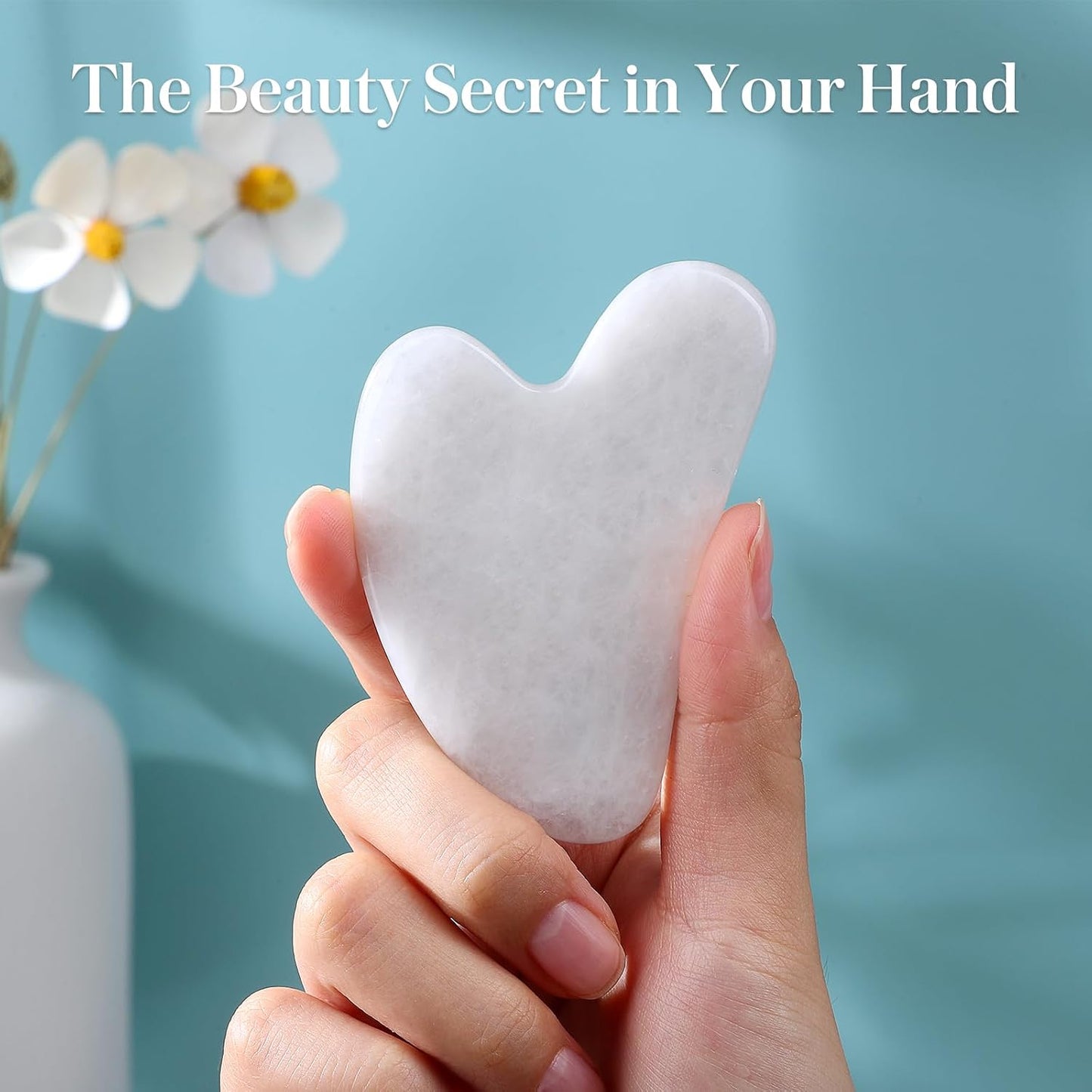 Gua Sha Facial Tools Guasha Tool Gua Sha Jade Stone Manual Massage Sticks for Jawline Sculpting and Puffiness Reducing for Face Body Tensions Reduce Festive Gifts