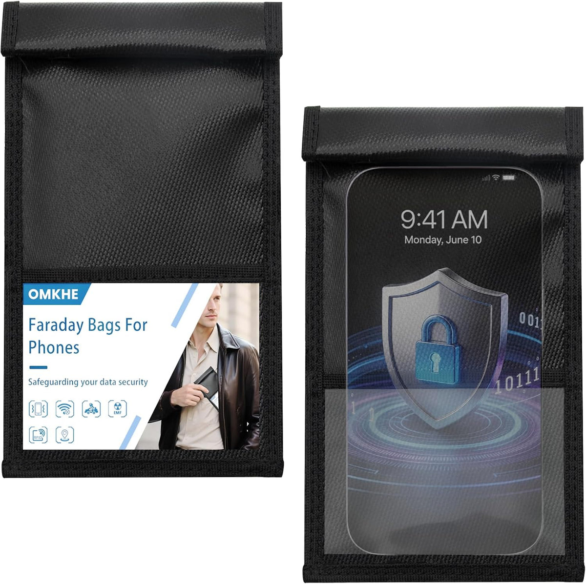 2 Pack Military Grade Faraday Bags for Smartphones