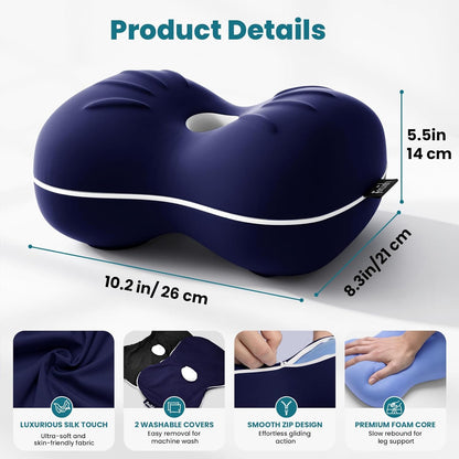 Knee Pillow for Side Sleepers - Smooth Spine Alignment Pillow, Memory Foam Knee Pillows for Back Hip Pain, Spine Aligning, Sciatica, Surgery Recovery, Pregnancy