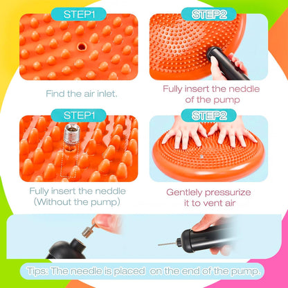 Amylove 6 Pcs Wiggle Seat Inflated Wobble Cushion for Sensory Kid 13 Inch Balance Disc Kids Flexible Seating Exercise Sensory Pad Chair Cushion for Classroom Office School (Bright)