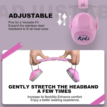 PROHEAR 032 Kids Ear Protection – Ear Muffs for Noise Reduction, 25NRR Noise Cancelling Headphones for Kids,Toddlers, Autism, Sensory Use, Hearing Protection – Orange