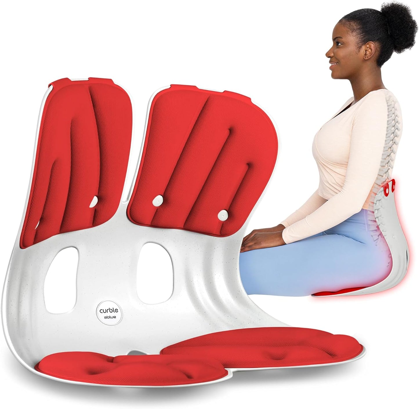 curble Grand– Extra Wide Ergonomic Seat Support, Sit Straighter Without Effort, Passive Posture Trainer for Office, Home & Car (Grey)