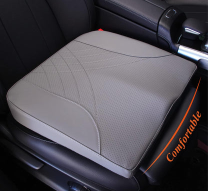 kingphenix Premium Car Seat Cushion, Memory Foam Driver Seat Cushion to Improve Driving View- Coccyx & Lower Back Pain Relief - Seat Cushion for Car, Truck, Office Chair (Leather Black)
