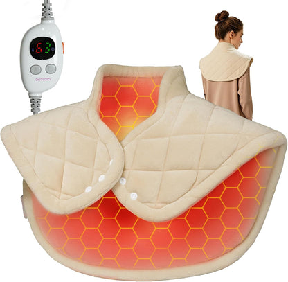 GOTCOZY Heating Pad 12"x24" for Back Pain Relief & Cramps(Rose)