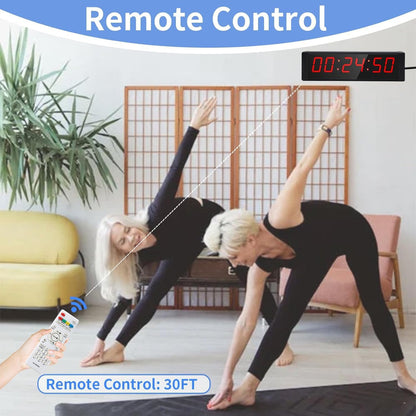 Large Stopwatch with Start/Stop Button, LED Digital Timer with Remote, Countdown Clock with Buzzer, Gym Clock for Home Gym, Interval Timer for Workout
