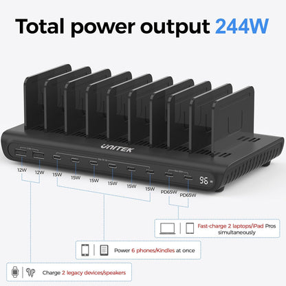 Unitek 10 USB Charging Station Multiple Devices for iPad Tablet iPhone Mic