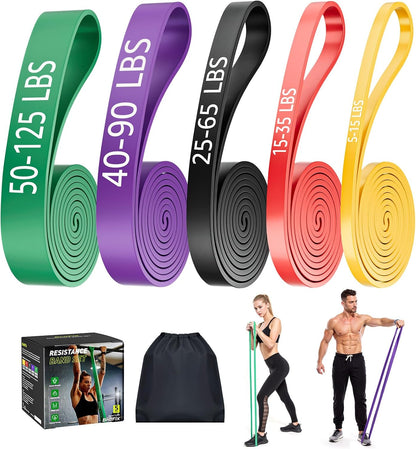 Dapofajo Resistance Bands for Working Out: 5-Level Anti-Snap Silicone Bands