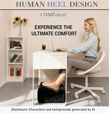 Work Foot Rest Under Desk,Comfort Foot Rest for Couch | Foot Rest For Under Desk at Work,At Soft Ergonomic Footrest,Support Foot Pillow,Heel Chair,Leg Elevation Pillow blue