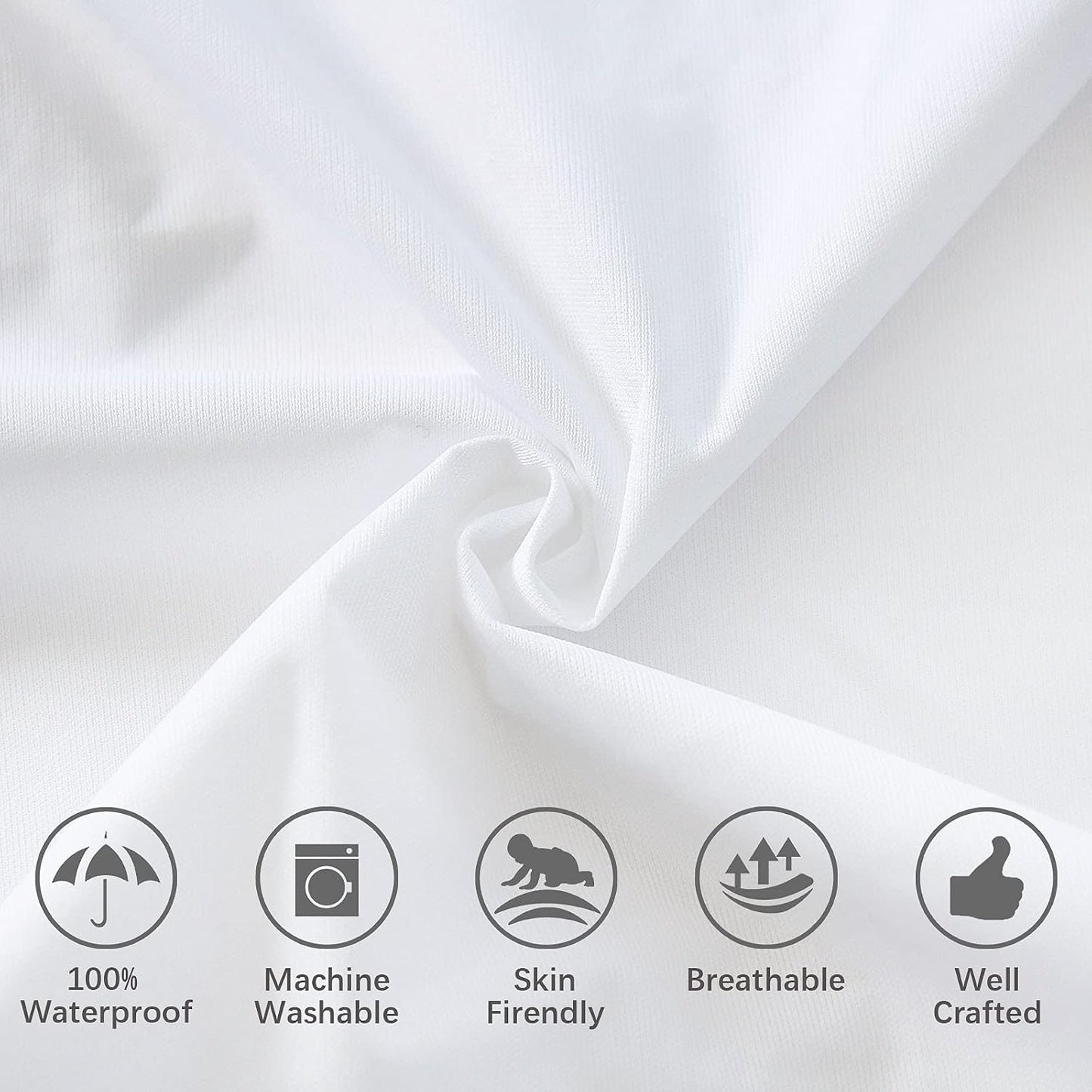 Pillow Protectors Waterproof 2-Pack, Standard Size with Zipper