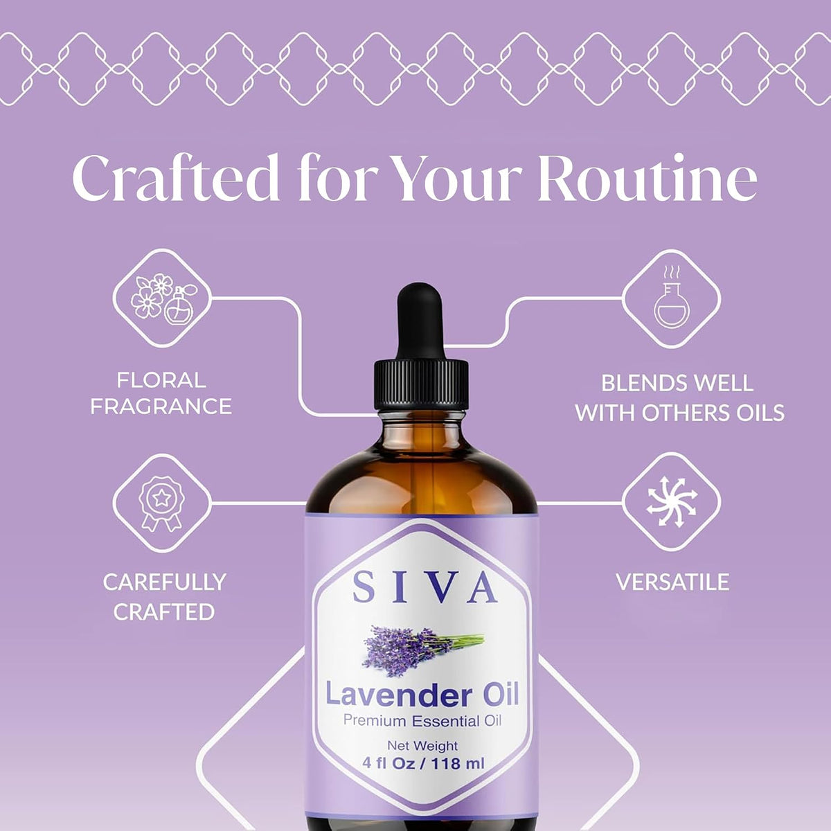 Siva Lavender Essential Oil, Huge Bottle, Large Size, 16 Fl Oz (473 ml)