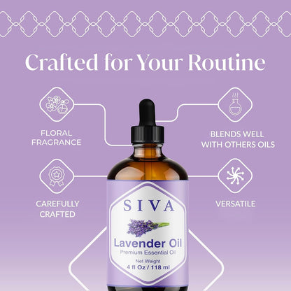 Siva Lavender Essential Oil, Huge Bottle, Large Size, 16 Fl Oz (473 ml)