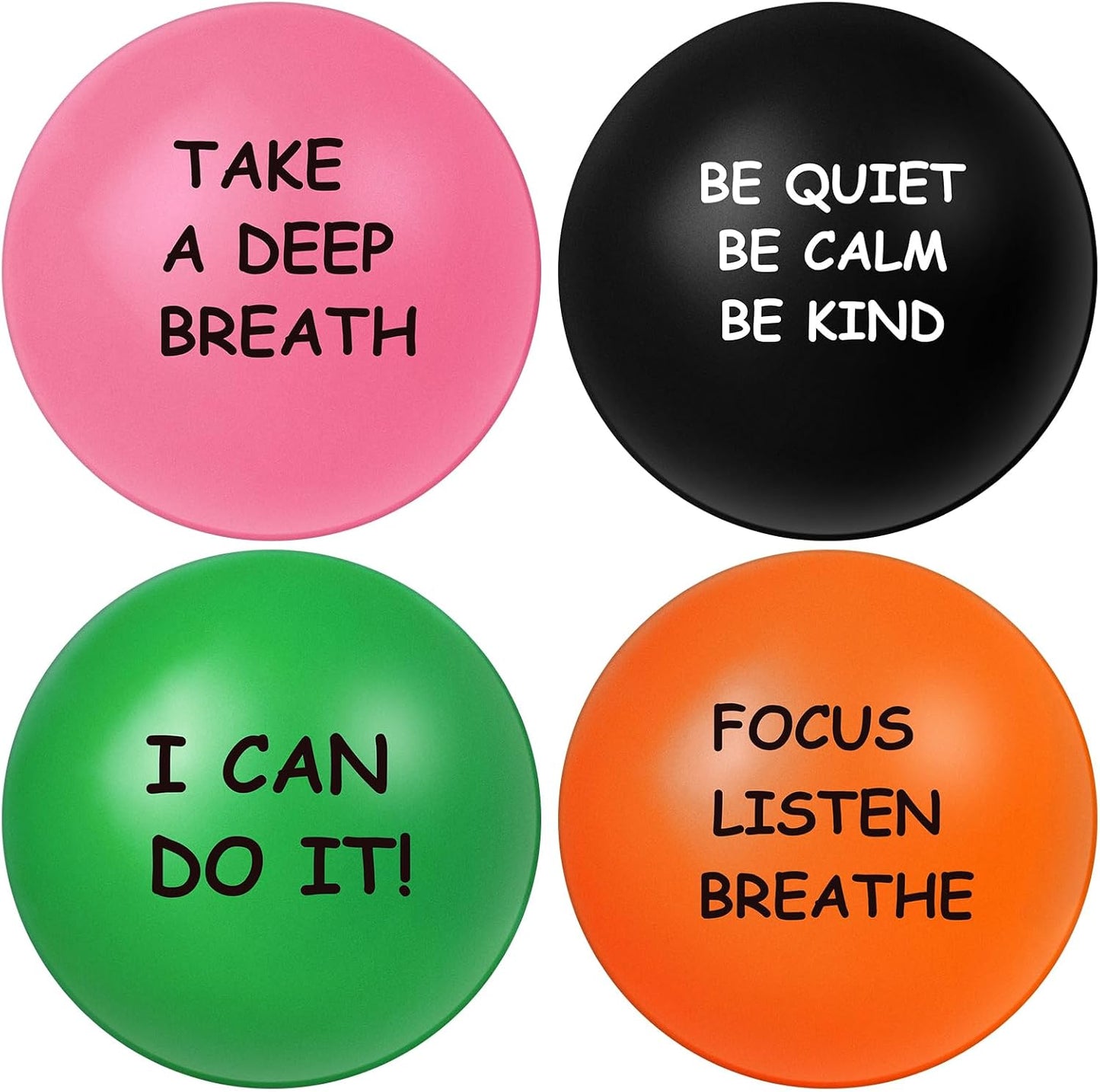 Ceenna 4 Pcs Motivational Balls for Adults Anxiety Relief, Black