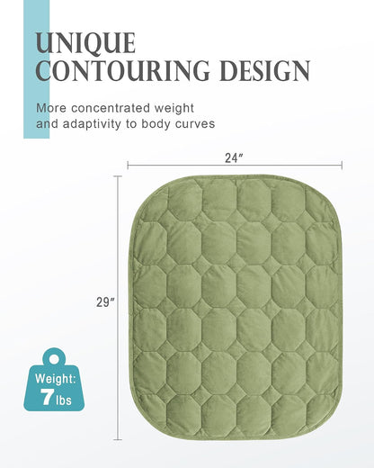 Cottonblue Weighted Lap Blanket 7lbs, Cozy Luxury Crystal Velvet Weighted Blanket for Adults, Small Weighted Blanket for Relaxation, Sleeping, Travel, Grey, 29" x 24"
