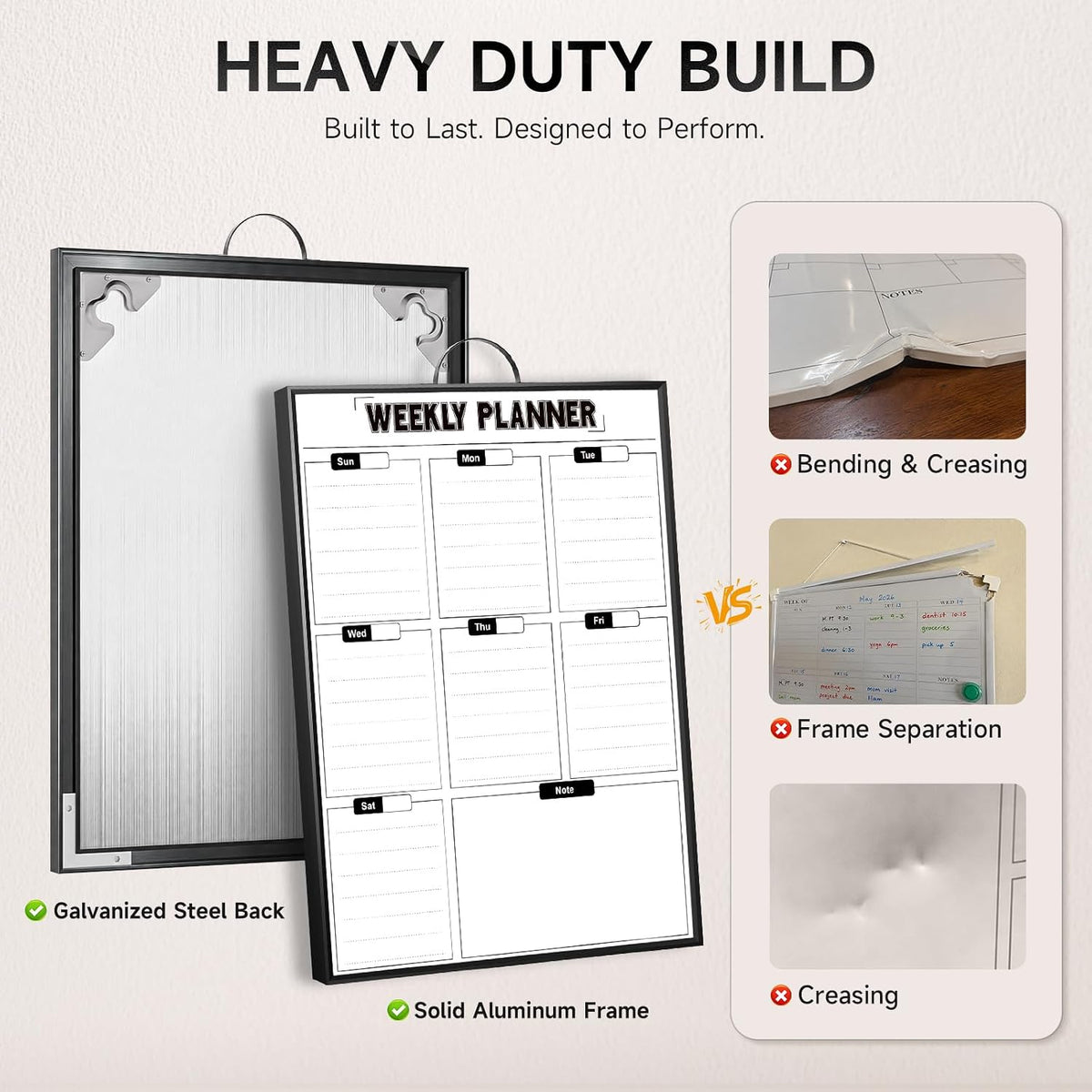 Weekly Calendar Whiteboard 16"x12" with Handle