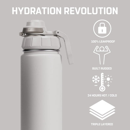 Vesmoon Vessence 24 Oz Stainless Steel Tea Infuser Bottle for Loose Leaf Tea, Water, Herbs, Fruits - Triple Layered Insulated, Leak Proof Bottle with Lid and Clip Handle - 24 Hours Hot/Cold