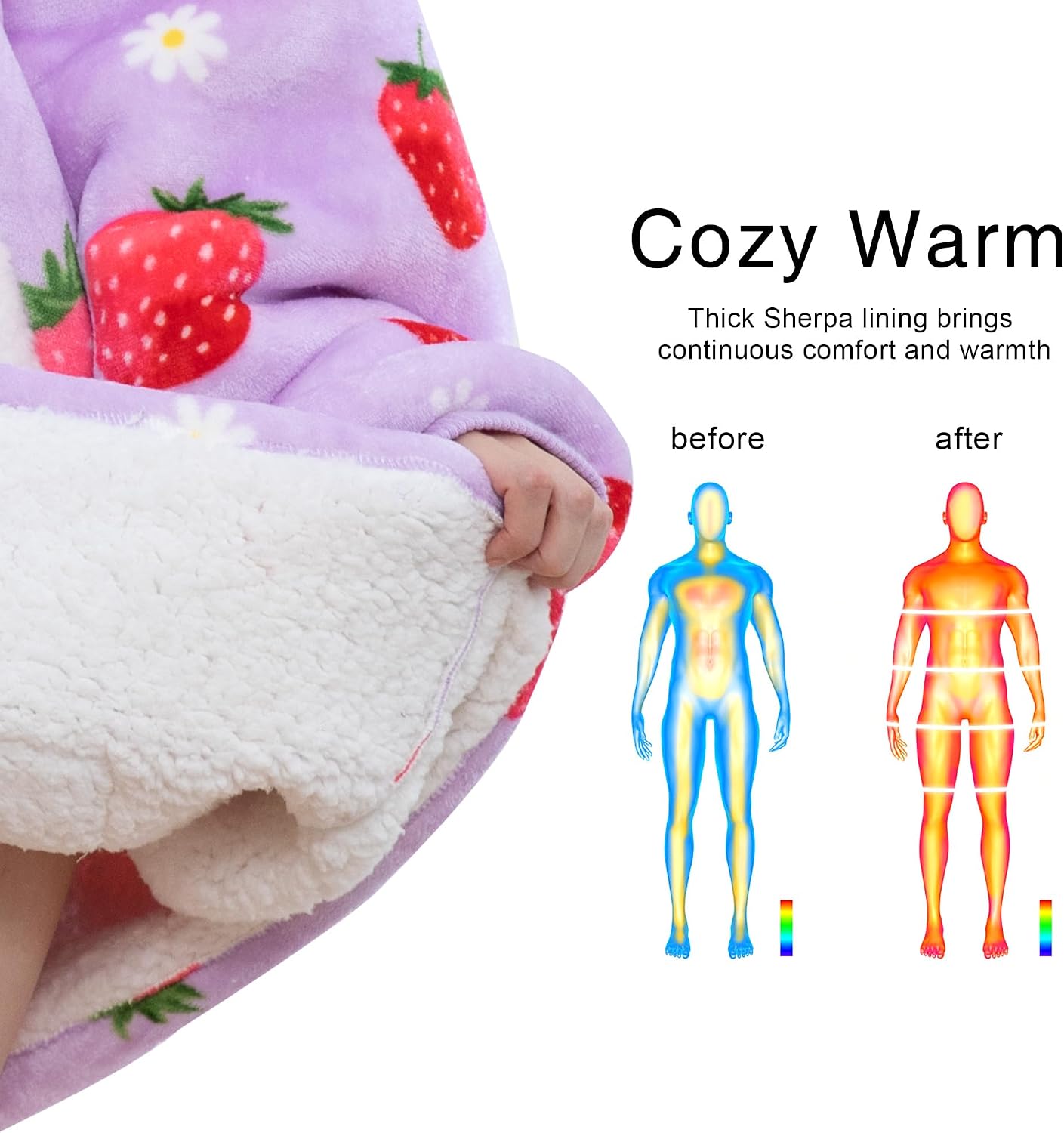Kipswiza Wearable Blanket Hoodie Gifts for Women and Men, Oversized Cozy Warm Flannel Sherpa Hooded Blankets Sweatshirt with Giant Pockets for Adult and Teens, Dark Gray