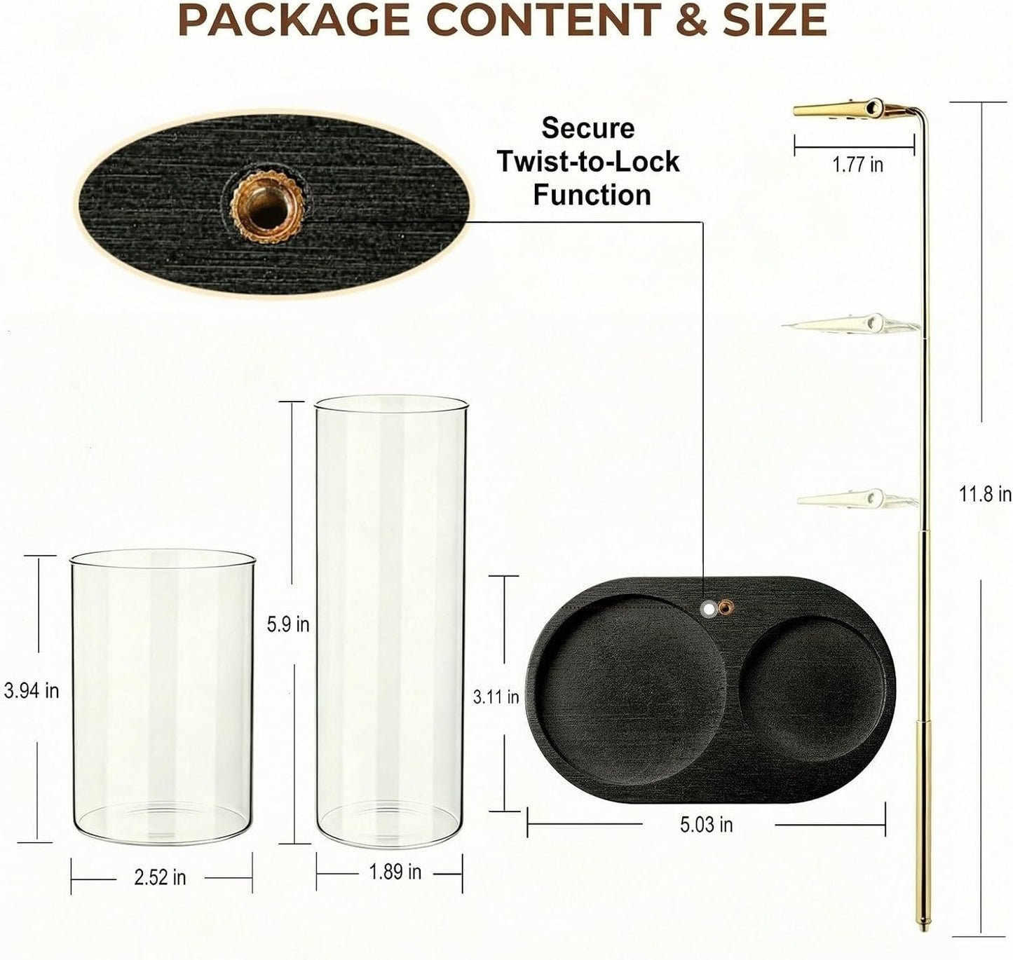 3 in 1 Incense Holder for Sticks Upside Down Anti-Ash Incense Burner with Glass Ash Catcher Backflow Cone Incense Diffuser with Adjustable Threaded Mounting for Mediation Yoga Spa Gifts Home Decor