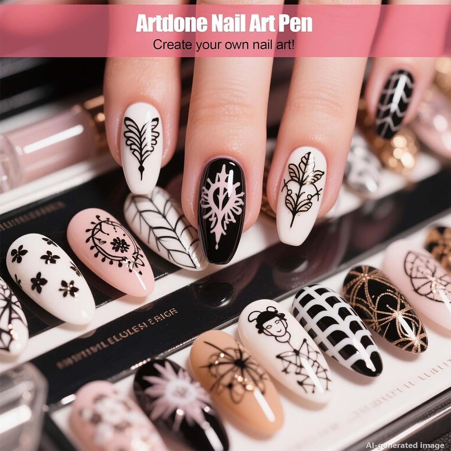 Artdone 31pcs Nail Art Brushes, Nail Art Tool Set, Dotting Tools, Dust Brush,Striping Brushes for Long Lines, Drawing Pen For Gel Polish Design supply