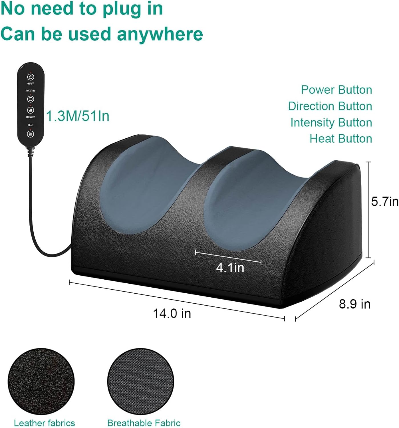 LINGTENG Shiatsu Foot Massager with Heat, FSA Eligible HSA Foot Massager for Foot Massage and Calf Massage, Foot and Calf Massager with Roller, Gifts for Mom & Dad, Fathers & Mothers Day Gifts