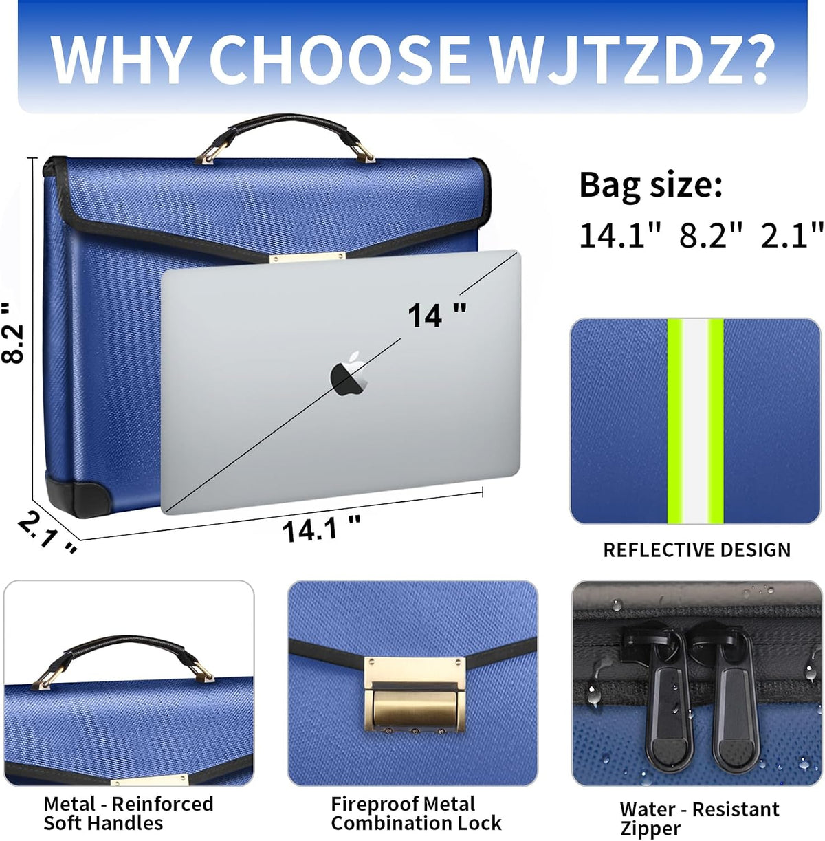 Upgraded Fireproof Money Bag,10 Layers of Heat Insulated Materials 6500°F