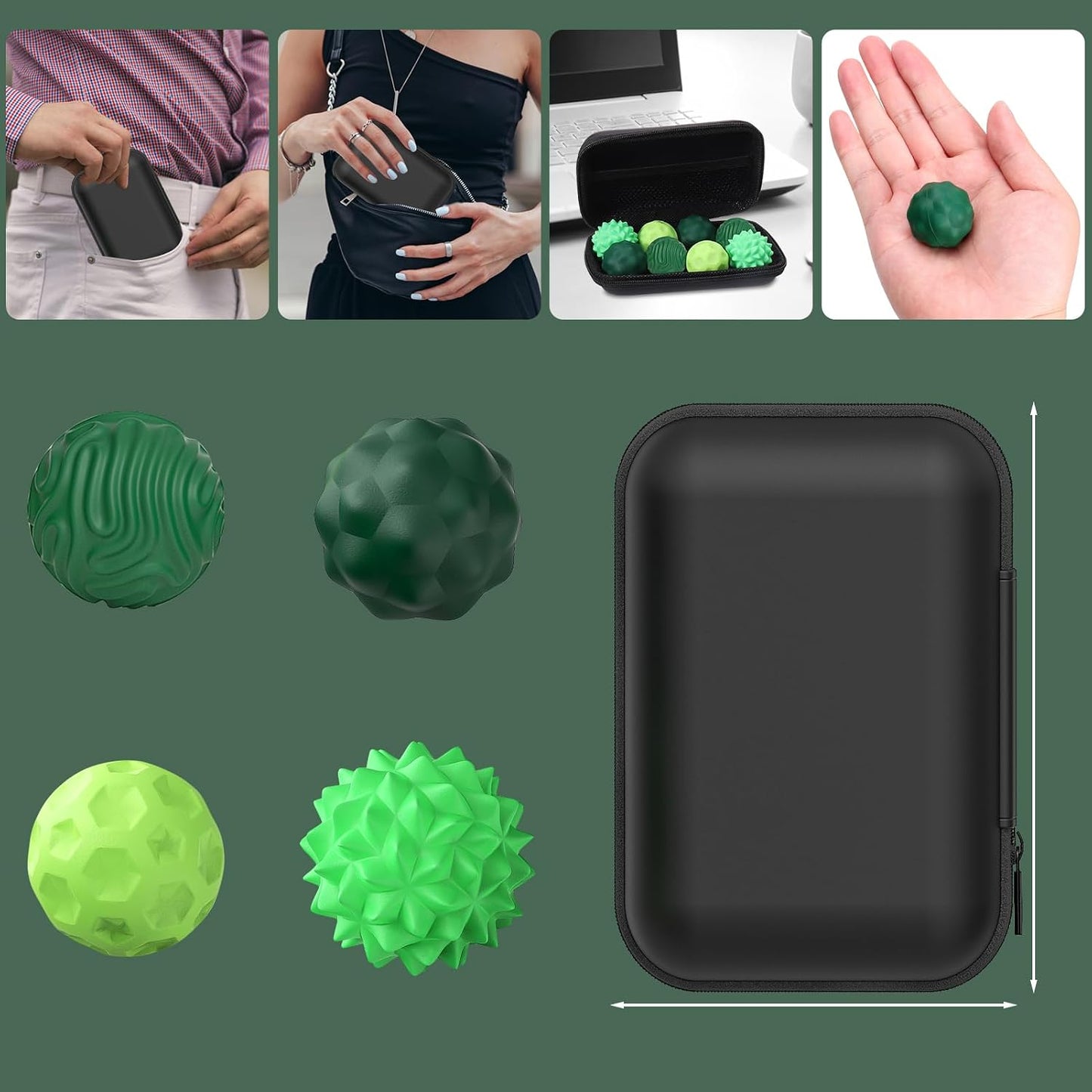 BUSOHA Silicone Magnetic Fidget Balls - 4 Pack Fidget Toys for Adult