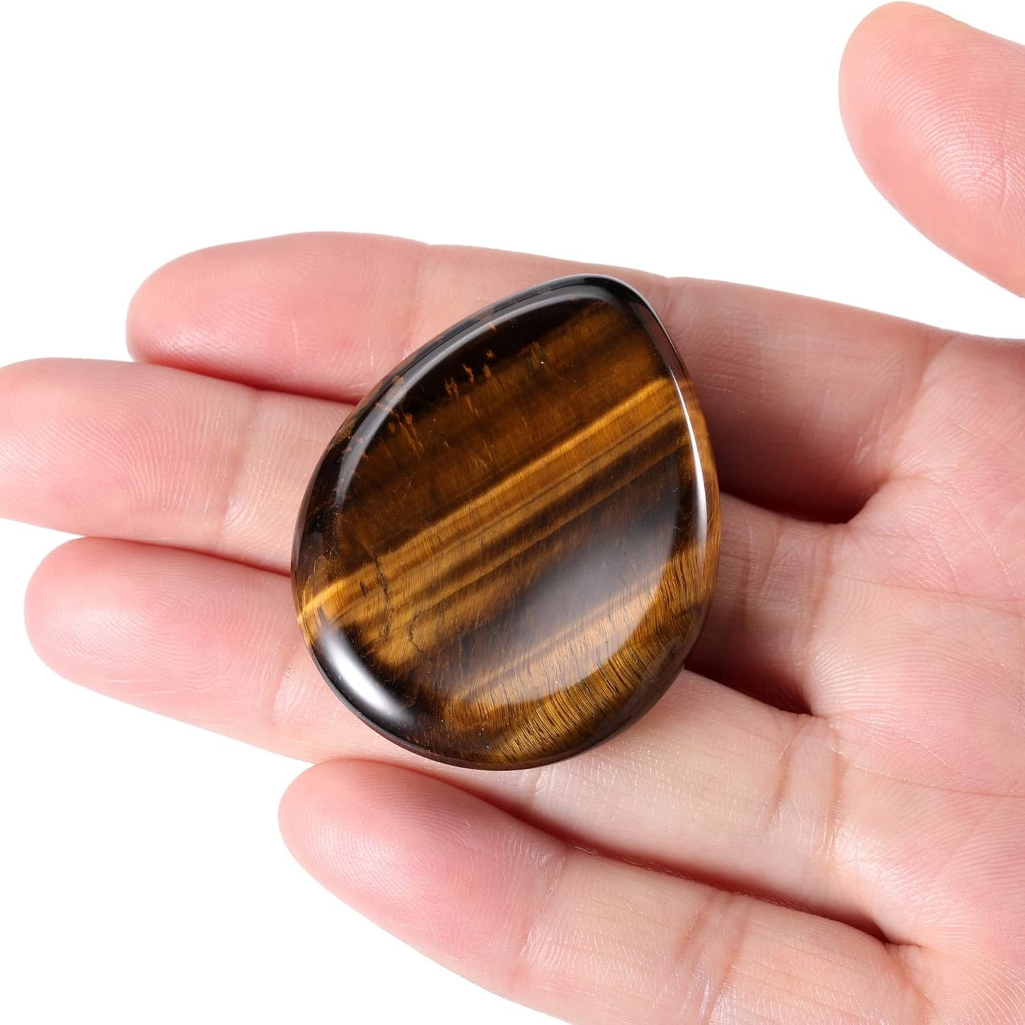 Jovivi Thumb Worry Stone - Palm Stones Pocket Natural Chakra Reiki Healing Crystals Therapy Geometry - Lapis Lazuli