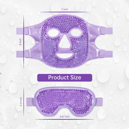 ZNÖCUETÖD Cold Face Ice Mask Facial Ice Pack, Hot Cold Compress for Face