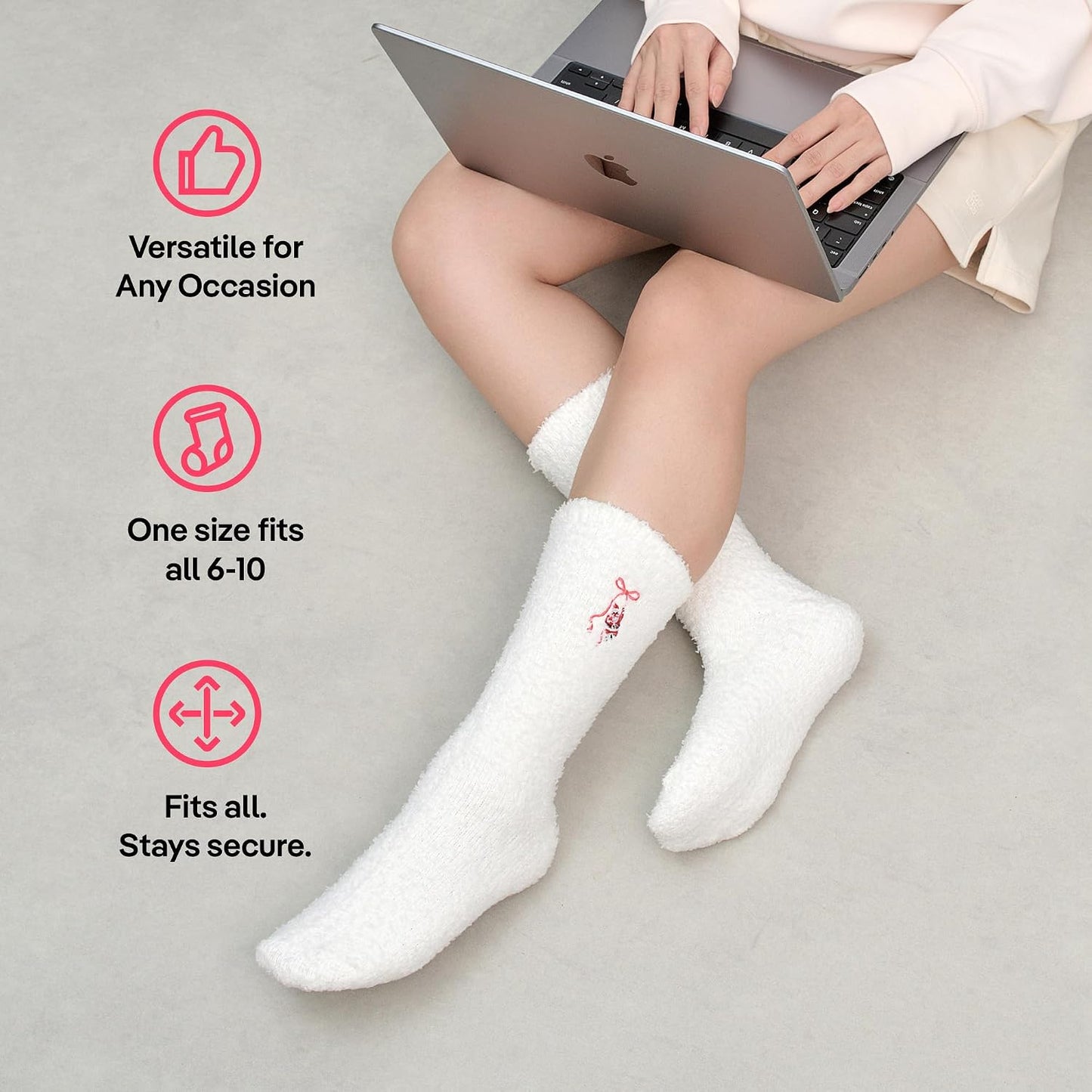 COOLMATE Fuzzy Socks for Women Gift Box – Cozy Soft Cloud Socks for Spa Home, Mother’s Day Gifts for Mom Grandma