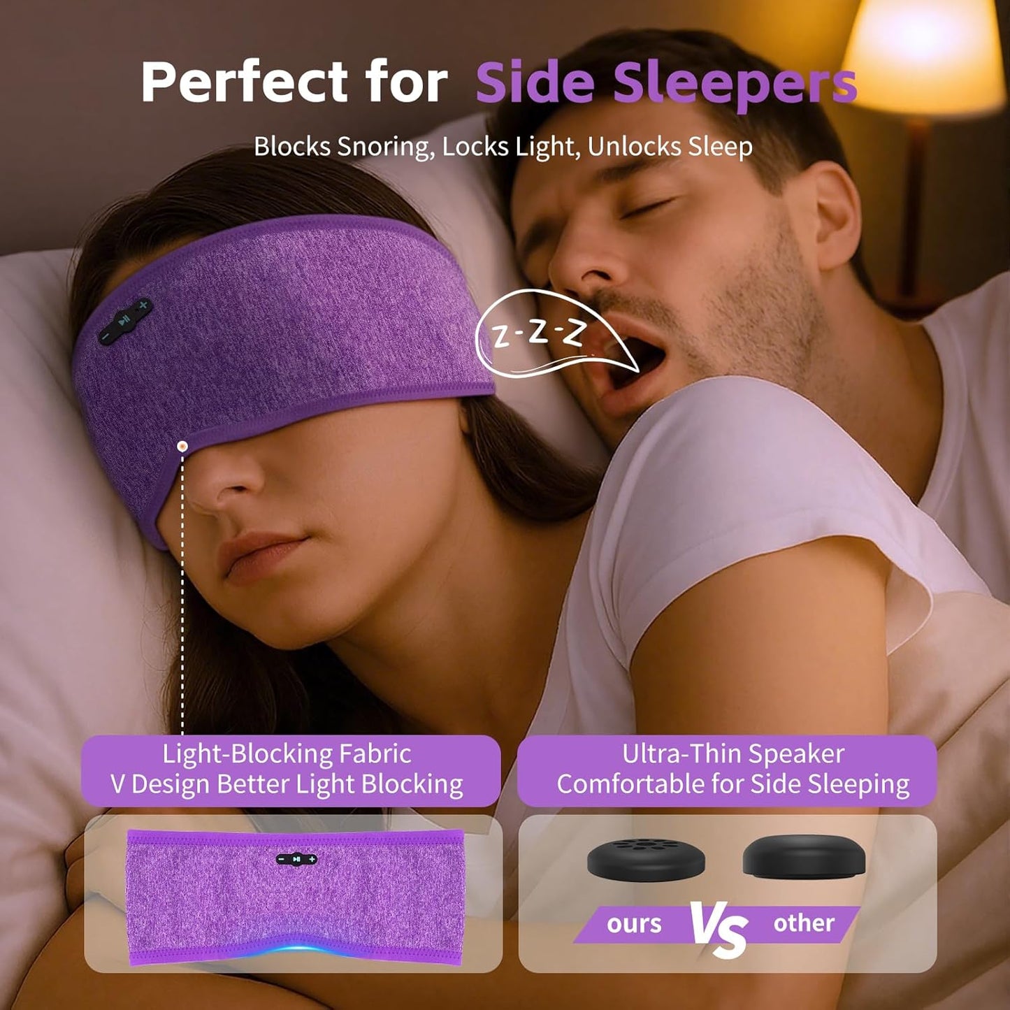 Sleep Headphones Bluetooth 6.0 Headband, 20H Playtime Headband Headphones with HD Stereo Speakers, Sports Wireless Earphones for Side Sleepers Workout Yoga Travel Meditation, Gifts for Women Men