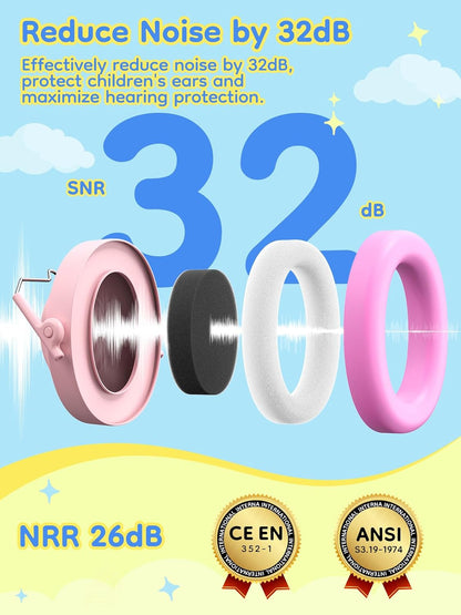 Dr.meter Ear Muffs for Noise Reduction: 27.4SNR Noise Cancelling Headphones for Kids Adults, EM100 Adjustable Hearing Protection Earmuffs for Monster Jam, Autism Sensory, Concerts, Fireworks- 3PACK