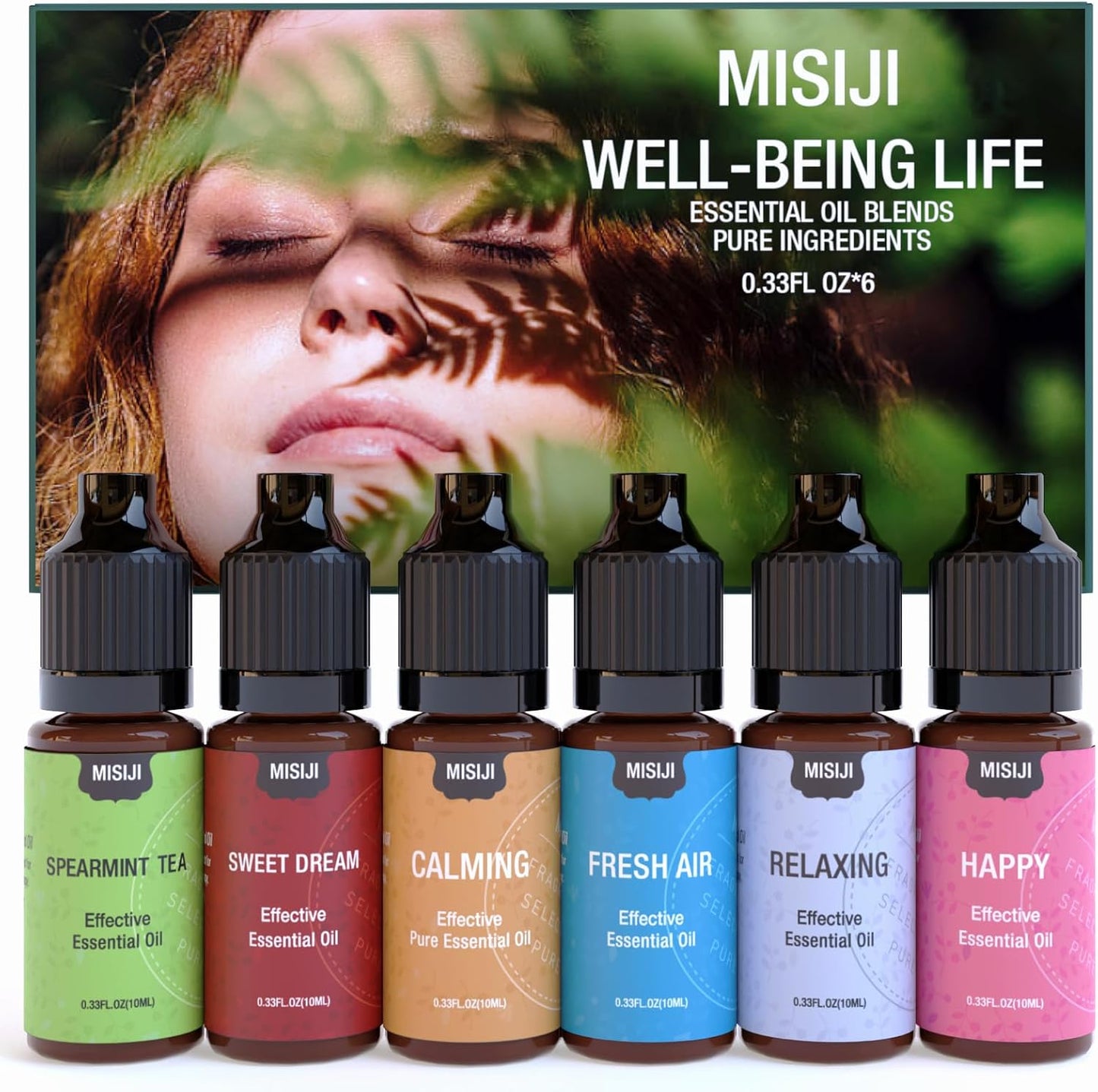 Essential Oils Set Top 6 Aromatherapy-Essential Oils for Diffuser for Home,Air Freshening Diffuser Oils Scents for Aromatherapy,Laundry,Candle&Soap Making,Humidifiers 6 X 10ML