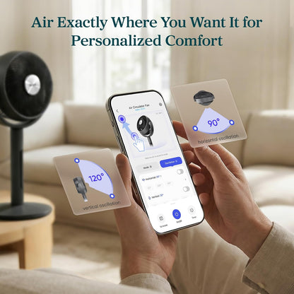 LEVOIT Standing Fan for Bedroom, 20dB Quiet Pedestal Fan for Sleep, 1024 CFM Ultra-High Airflow, 90° Oscillating Floor Fan, DC Motor, 5 Speeds, 12H Timer, Remote, for Home, Room, Office, White