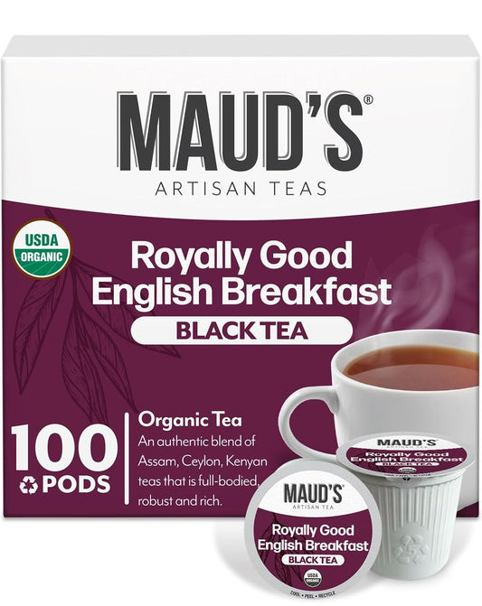 Maud's Organic English Breakfast Black Tea Pods, 100ct