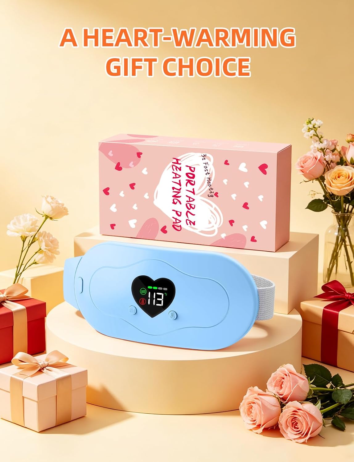 Glyduny Portable Heart Heating Pads, Electric Cordless Heat Pad