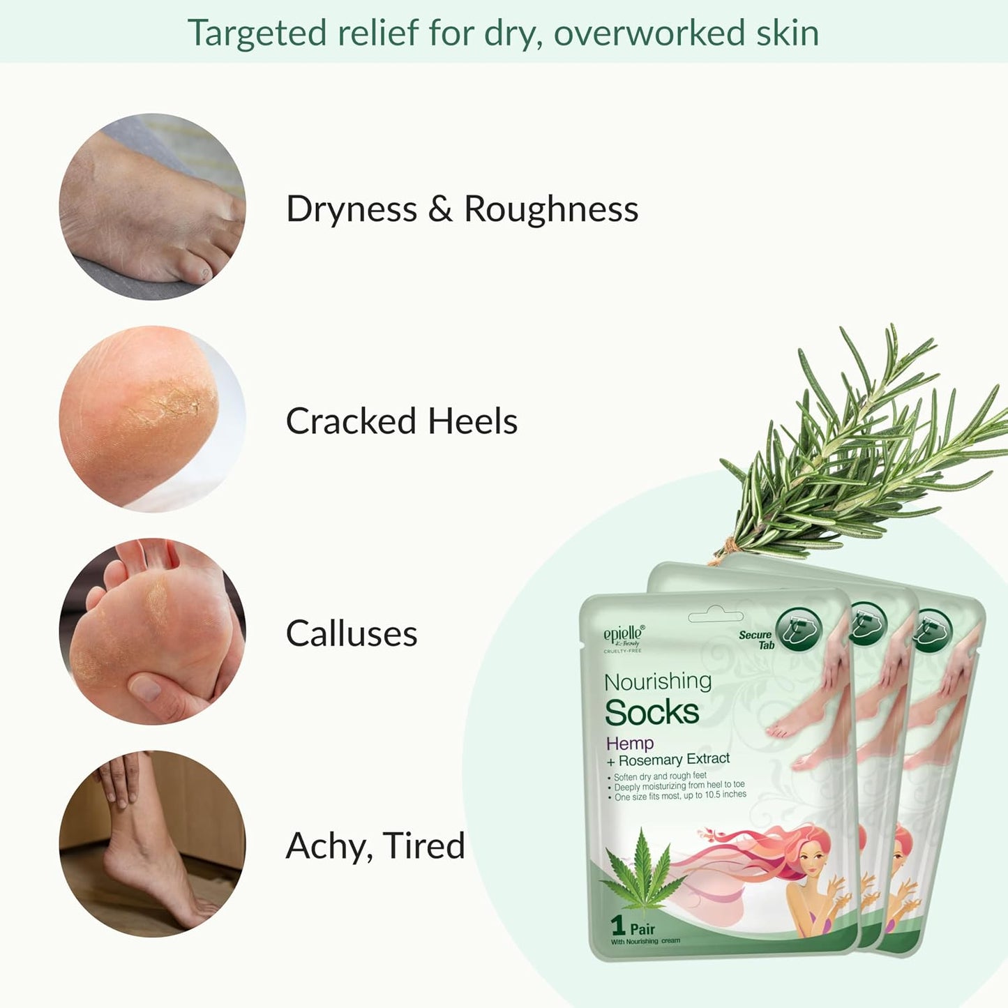 Epielle Foot Peel Mask | 2 Pairs | For Cracked Heels, Dead Skin & Calluses | Smooth & Repair Rough, Dry Skin | Beauty Gift, Spa Day, Gift Set | Korean Skincare