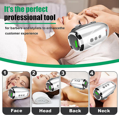 WMARK Barber Massager/Cordless Handheld Massager, Charge Neck/Legs/Hand/Face Massager, 2 Massage Nodes 2600AMH，Golden
