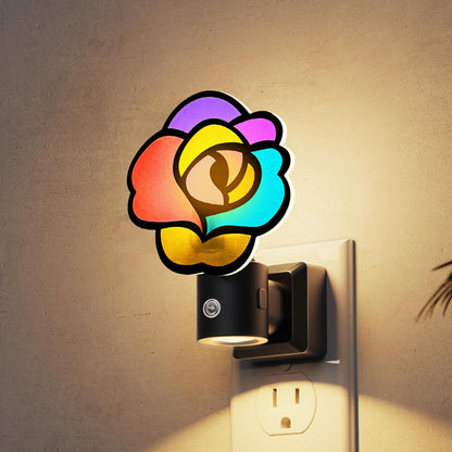 L LOHAS LED Night Lights Plug into wall, Amber Night Light with Adjustable Brightness, Plug in NightLight with Auto Light Sensor, Wall Sconce-Style Design Night Light for Bathroom,Hallway, 2 Pack