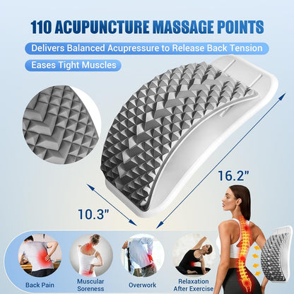 Back Stretcher for Lower Back Pain Relief, Adjustable Lumbar Support Board with Acupressure Points, Back Stretcher Board for Scoliosis, Spine Decompression Support
