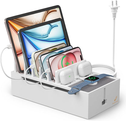 Pezin & Hulin Cell Phone Charging Station for Multi Devices-Natural Bamboo
