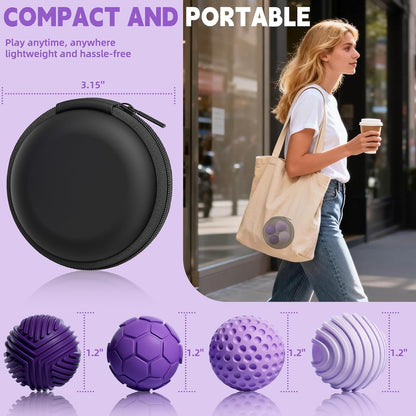 Silicone Magnetic Balls, Fidget Toys Adults, 4PCS Stress Balls Sensory Toys for Autism and ADHD, Quiet Office Desk Fidgets Magnet Gadgets Anxiety Relief Items Fun Gifts