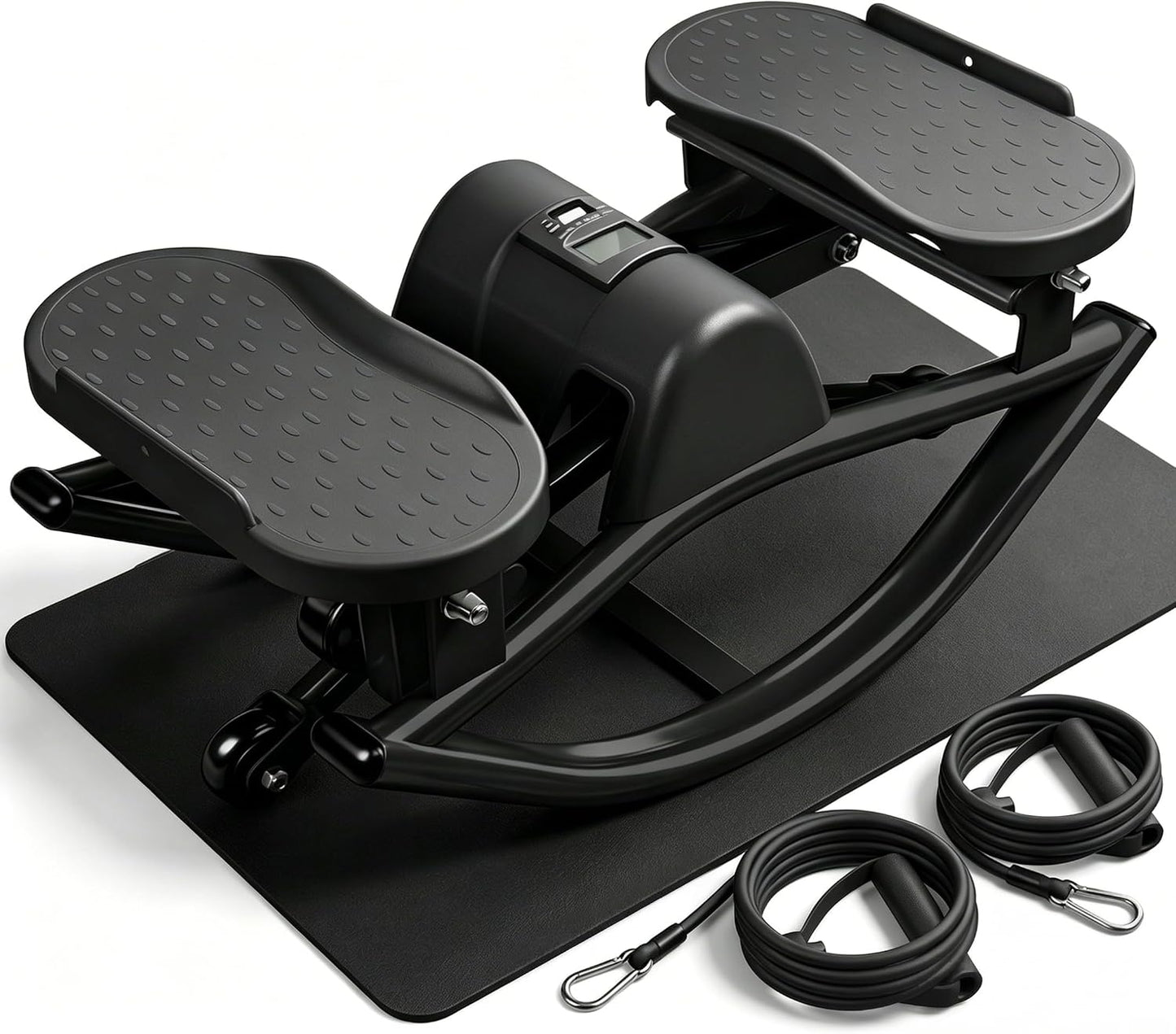 Rock Stepper Side to Side, Rocking Stepper with Lateral Motion, Compact Side Stepper for Home & Apartment, Low Impact Workout Machine (Black)
