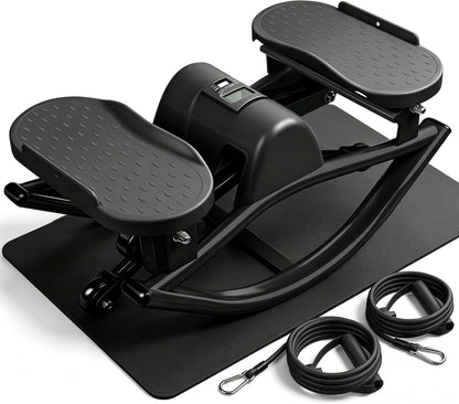 Rock Stepper Side to Side, Rocking Stepper with Lateral Motion, Compact Side Stepper for Home & Apartment, Low Impact Workout Machine (Black)