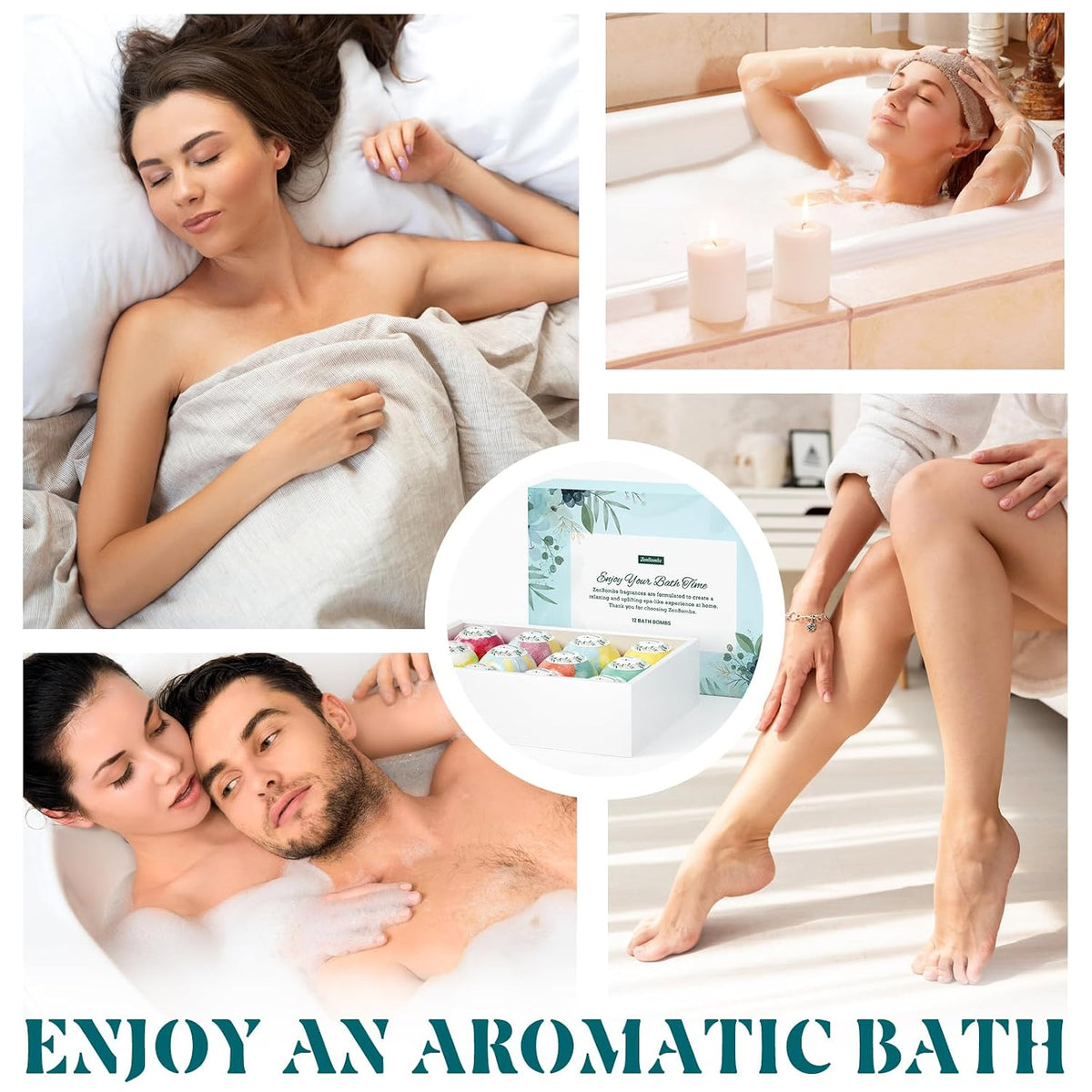 ZenBombs Bath Bombs for Women, Handmade Natural Bath Bomb with Shea Butter