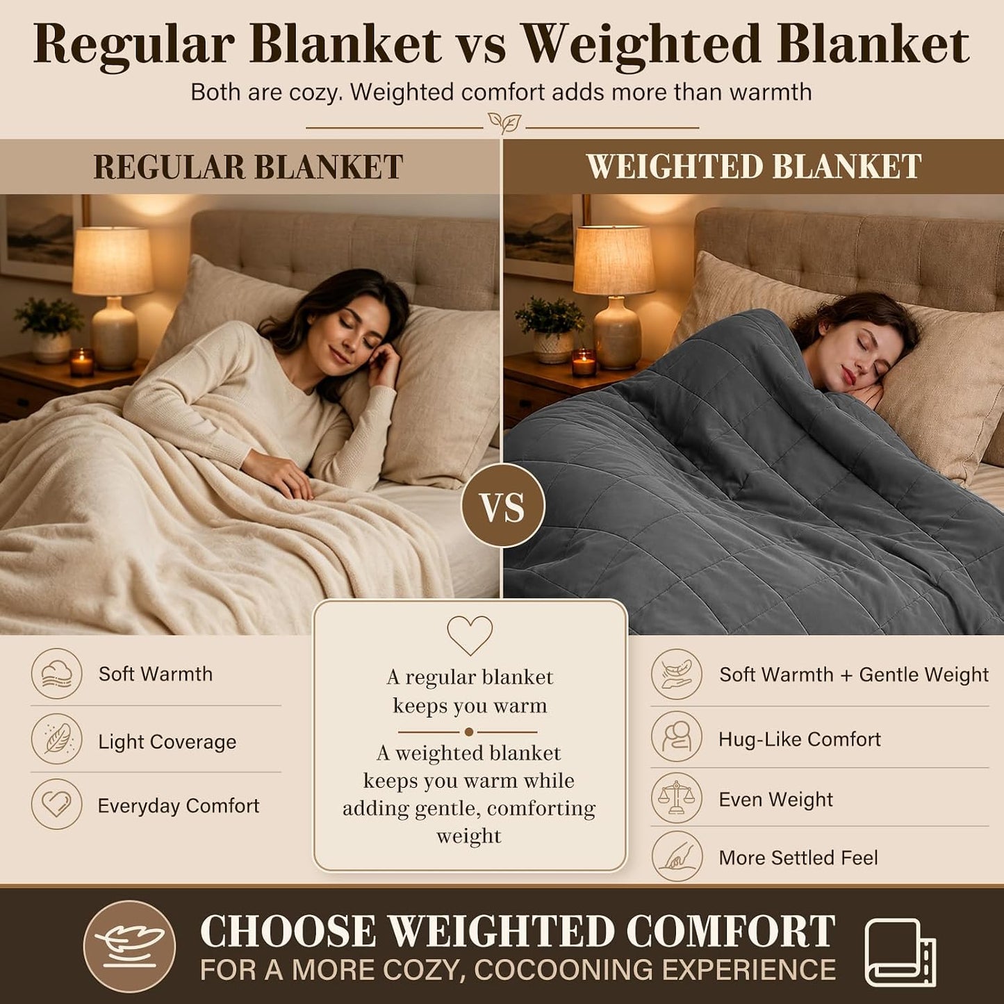 L'AGRATY Weighted Lap Pad 7lb: Small Weighted Blanket for Adults - Cooling Portable Travel Blanket for Relaxation Sleeping - Washable All-Season (29" x 24")
