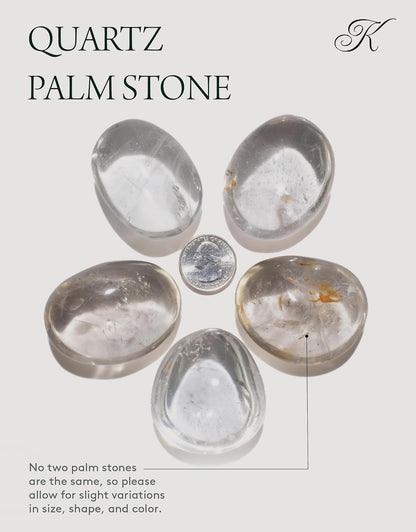 KALIFANO Palm Stone with Healing & Calming Effects - AAA+ Grade High Energy Worry Stone with Information Card - Reiki Crystal Used for Courage (Family Owned and Operated)