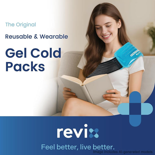 REVIX Ice Packs for Injuries Reusable, 2 Pack Hot & Cold Gel Ice Packs