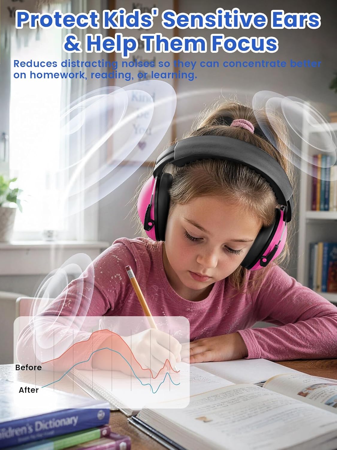 Dr.meter Ear Muffs for Noise Reduction: 27.4SNR Noise Cancelling Headphones for Kids Adults, EM100 Adjustable Hearing Protection Earmuffs for Monster Jam, Autism Sensory, Concerts, Fireworks